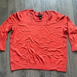 Desert Coral red orange long sleeve sweater Lane Bryant 26/28